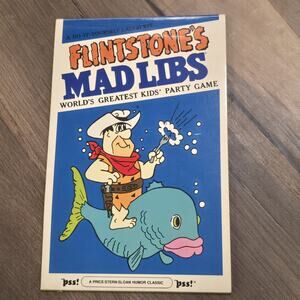 Vintage Flintstone’s Mad Libs Party Game Activity Book, Partially Used 1980
